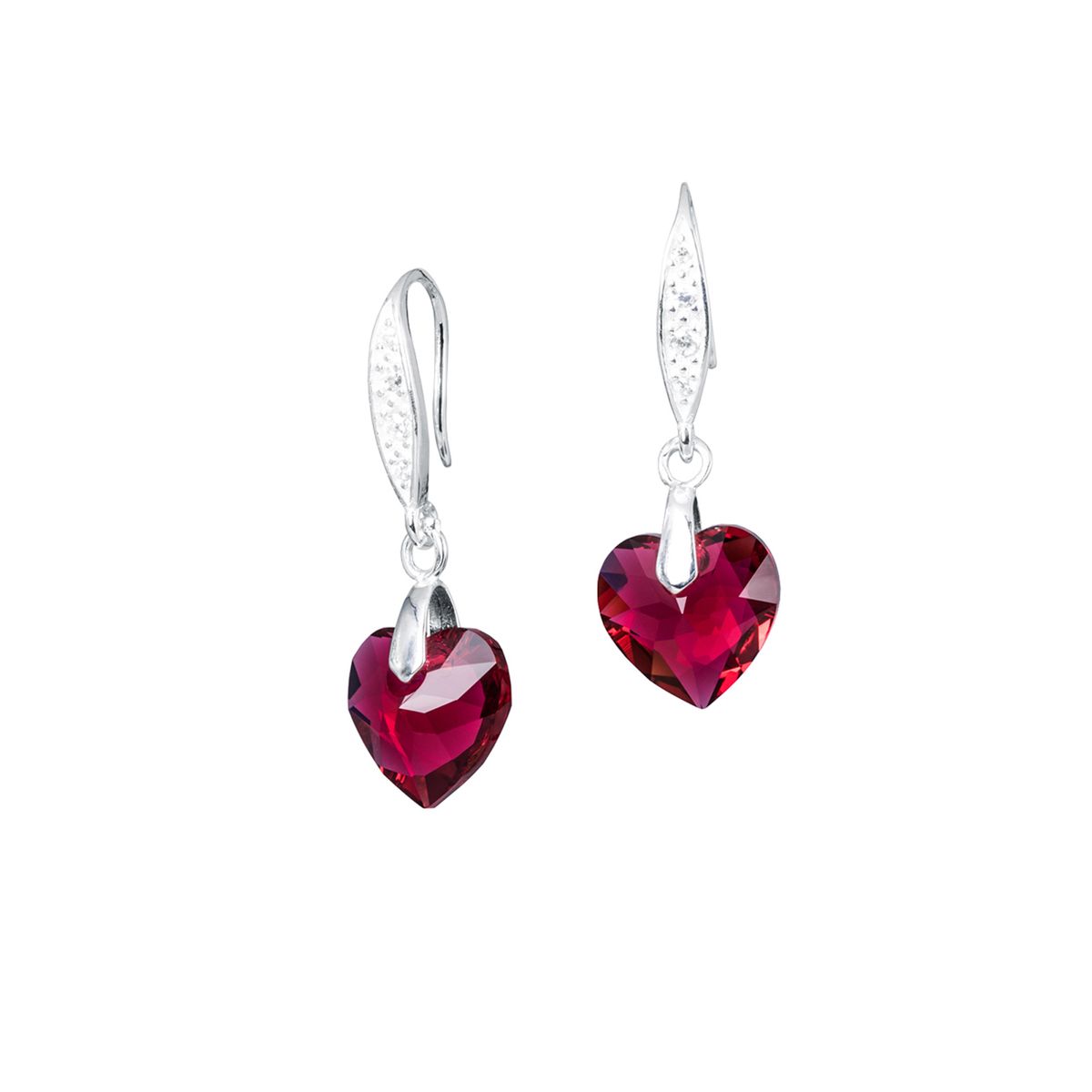 JOYAS MONTERO - Aros Amor Plata 925 creado con cristales de Swarovski® Scarlet