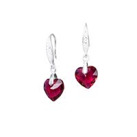 Aros Amor Plata 925 creado con cristales de Swarovski® Scarlet