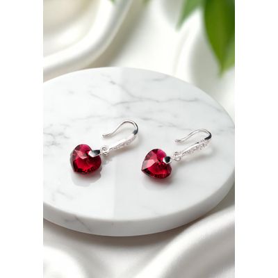 Imagen 2 del producto Aros Amor Plata 925 creado con cristales de Swarovski® Scarlet