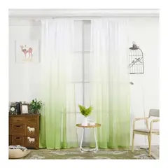 UNIVERSAL - Set 2 cortinas tipo visillo degrade 140x220 c/u, color VERDE
