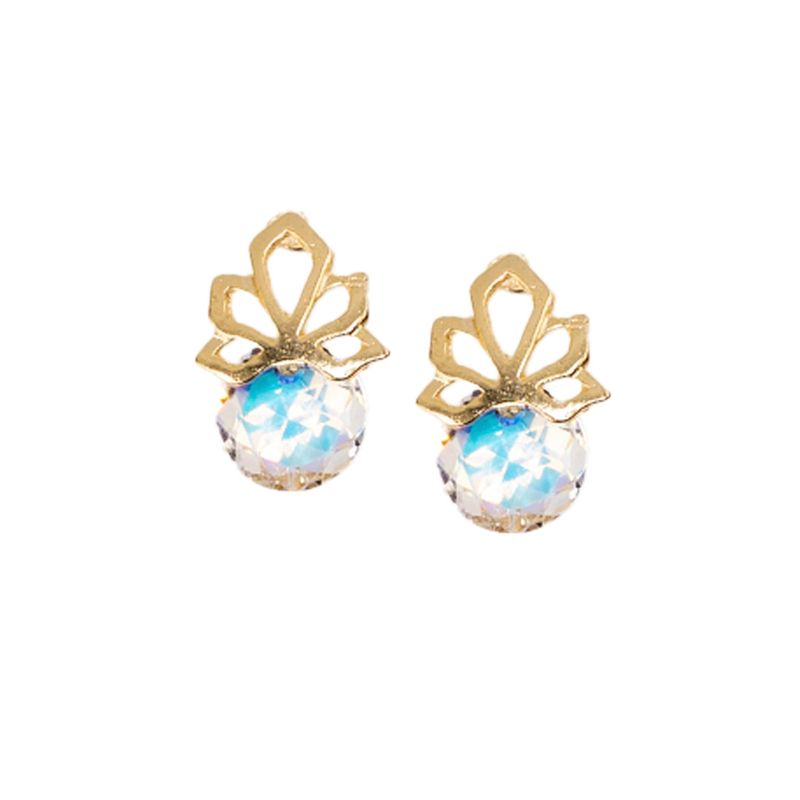 JOYAS MONTERO - Aros Bali Gold Cristales Genuinos Aurora Boreal
