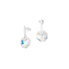JOYAS MONTERO - Aros Bruselas Plata Italiana 925 y Cristal Genuin Aurora Boreal