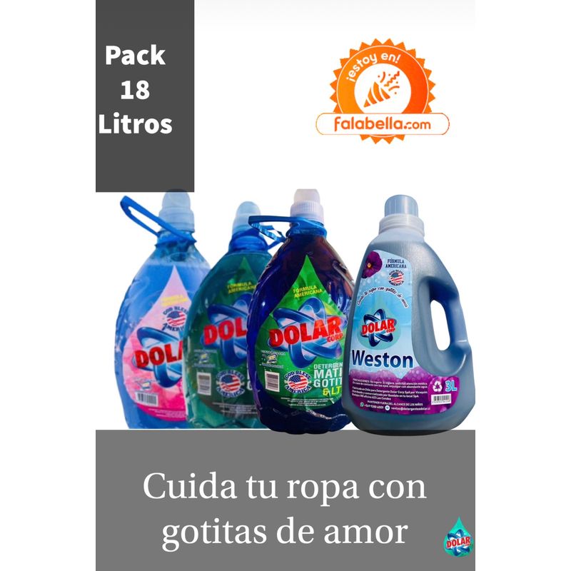 DOLARCORP - Super Pack Detergente Dolar 18 Litros