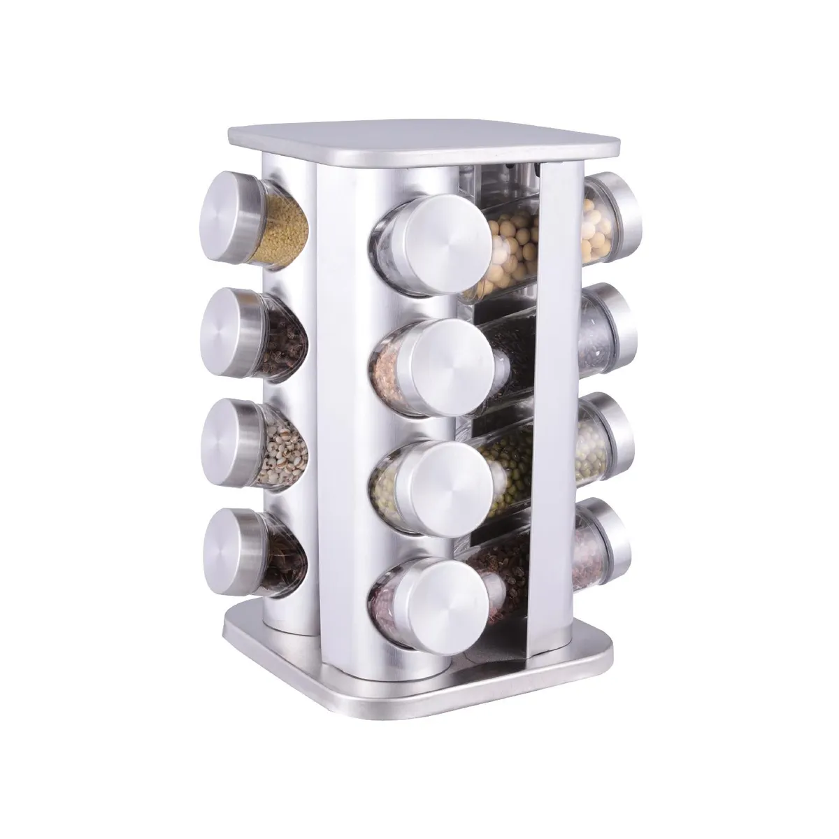 SIMPLIT - Especiero Condimentos Giratorio Metálico 16 Frascos Simplit