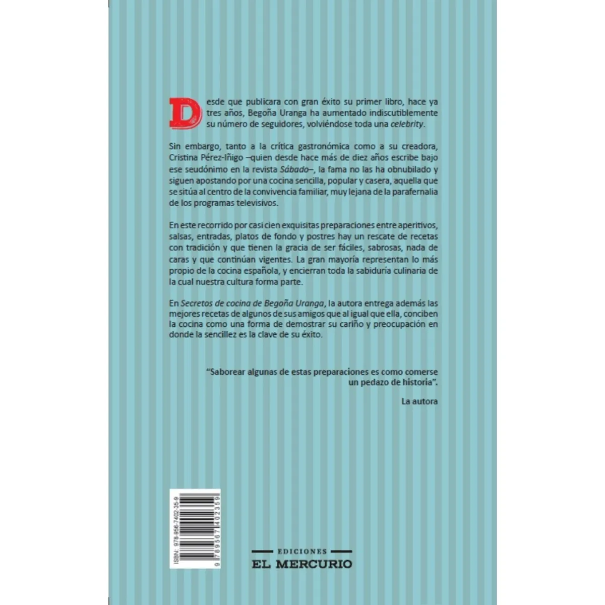 EL MERCURIO - Secretos De Cocina De Begoña Uranga