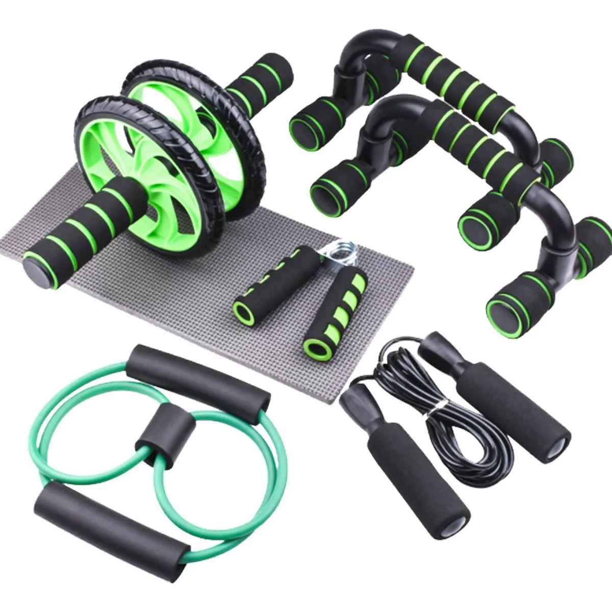 LHOTSE - Set Deportivo 7 en 1 Rueda Abdominal Cuerda Lhotse Fit