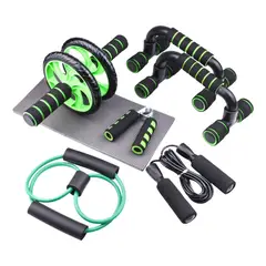 LHOTSE - Set Deportivo 7 en 1 Rueda Abdominal Cuerda Fit