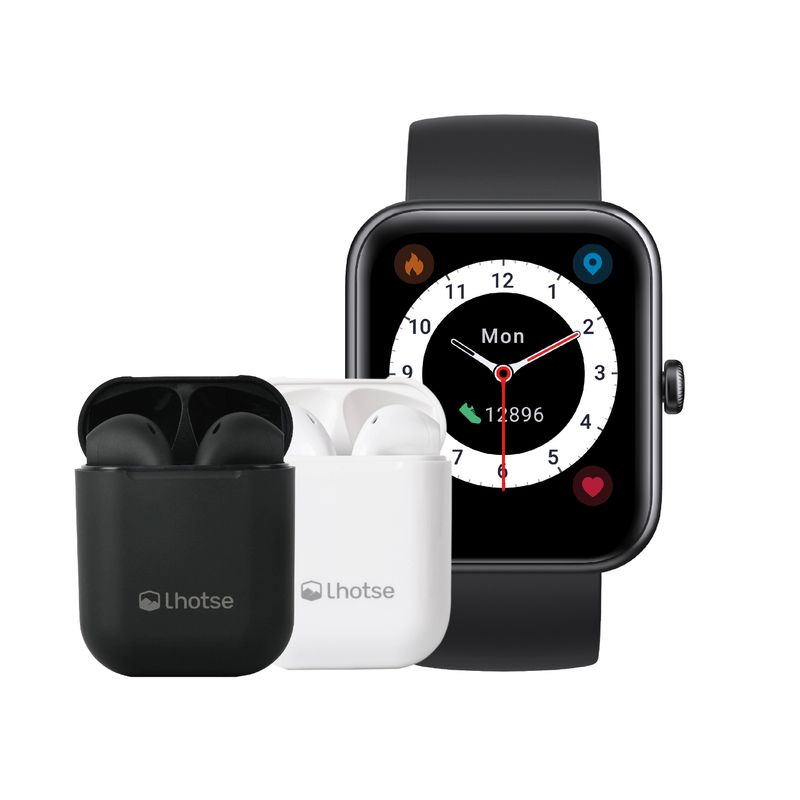 LHOTSE - Kit Reloj Smartwatch Live 206 42mm + Audífonos Bluetooth Lhotse