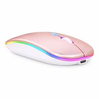 Mouse Dual Inalámbrico Rosado Recargable Bluetooth + USB 2G