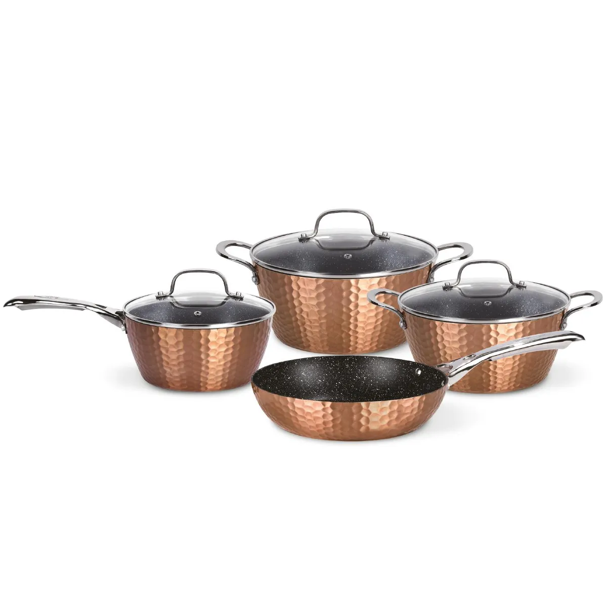 SIMPLIT - Batería de Cocina Antiadherente Copper 7 Piezas Simplit
