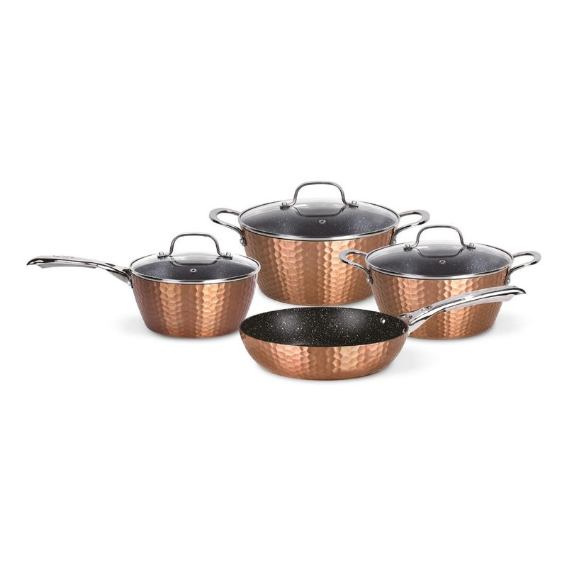 SIMPLIT - Batería de Cocina Antiadherente Copper 7 Piezas Simplit.