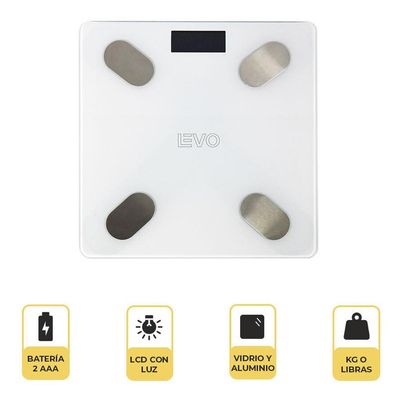Imagen 2 del producto Pesa Digital Balanza Baño Bluetooth Blanca Inteligente
