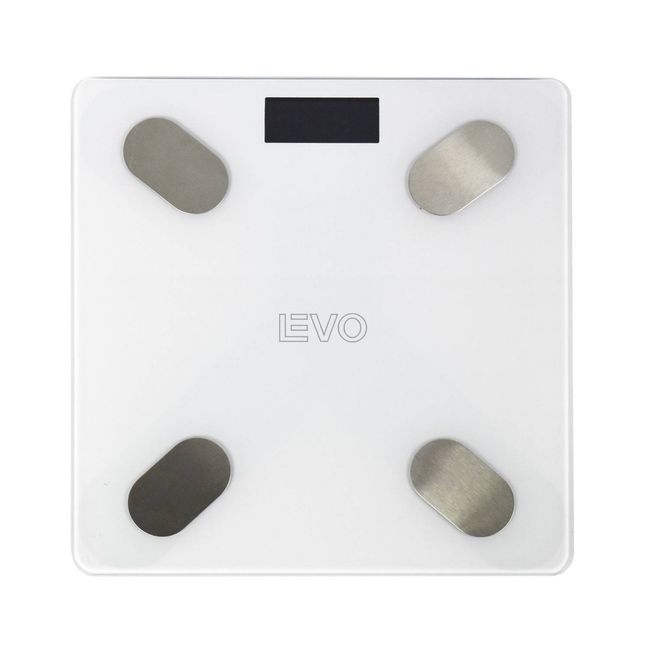 LEVO - Pesa Digital Balanza Baño Bluetooth Blanca Inteligente