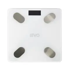 LEVO - Pesa Digital Balanza Baño Bluetooth Blanca Inteligente