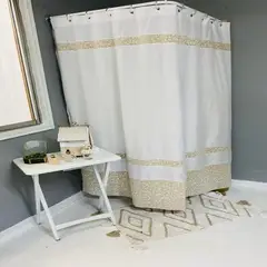 GIOS - Cortina De Baño Lino Estampado