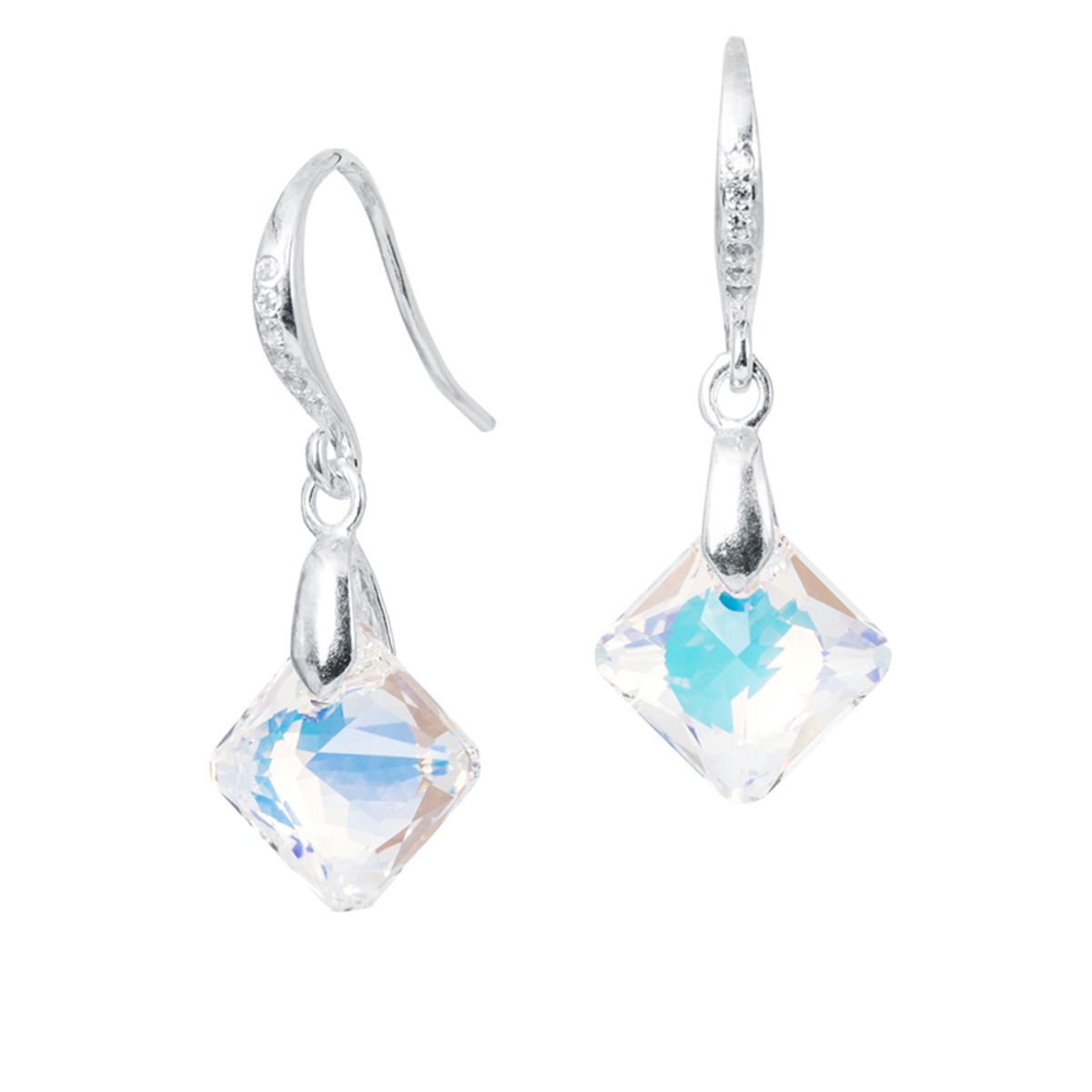 JOYAS MONTERO - Aros Cristina Plata 925 creado con cristales de Swarovski® Aurora Boreal