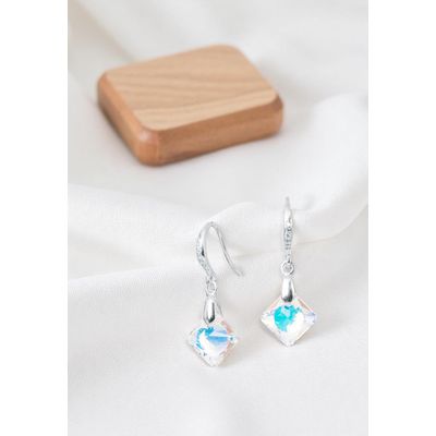 Imagen 2 del producto Aros Cristina Plata 925 creado con cristales de Swarovski® Aurora Boreal