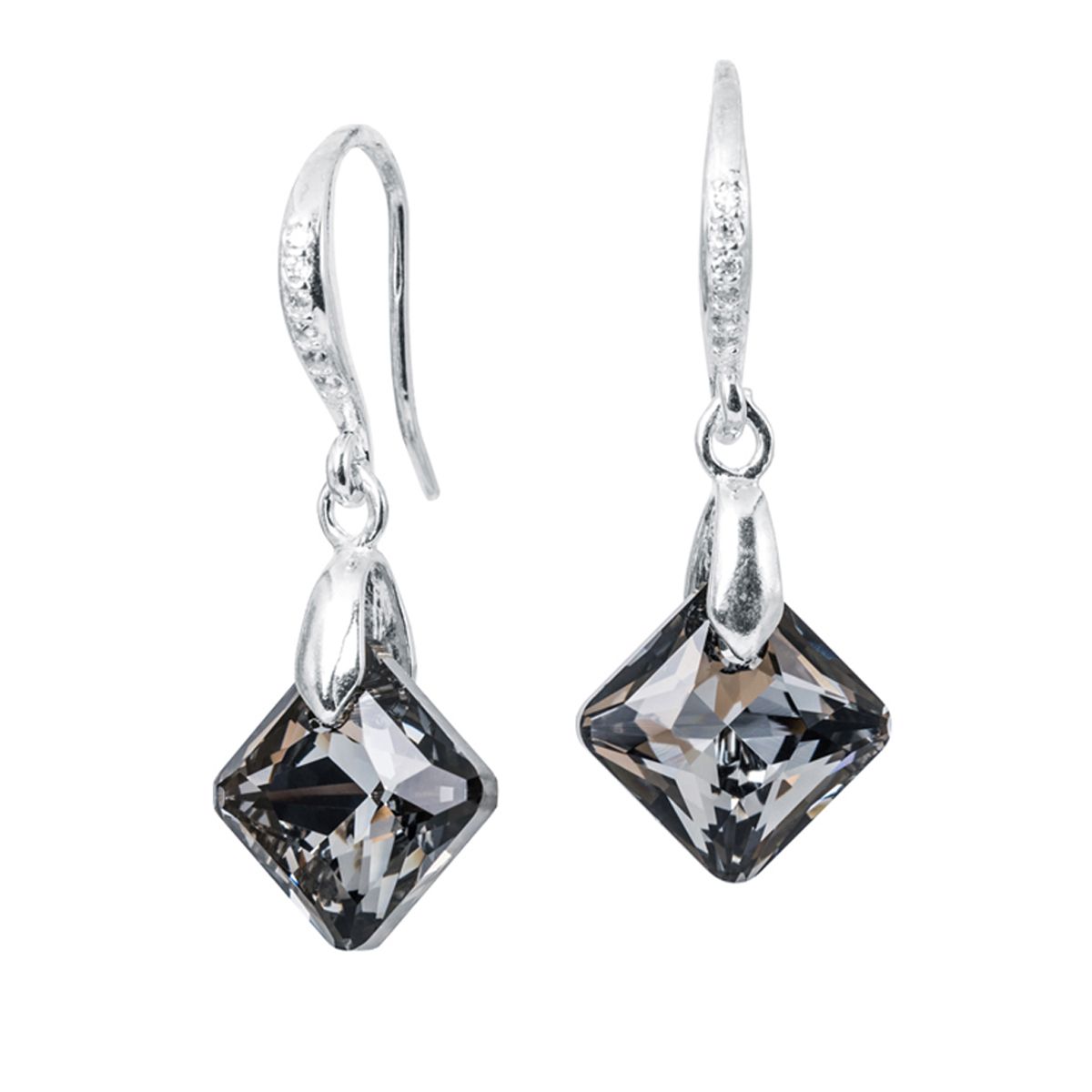 JOYAS MONTERO - Aros Cristina Plata 925 creado con cristales de Swarovski® Silver Night