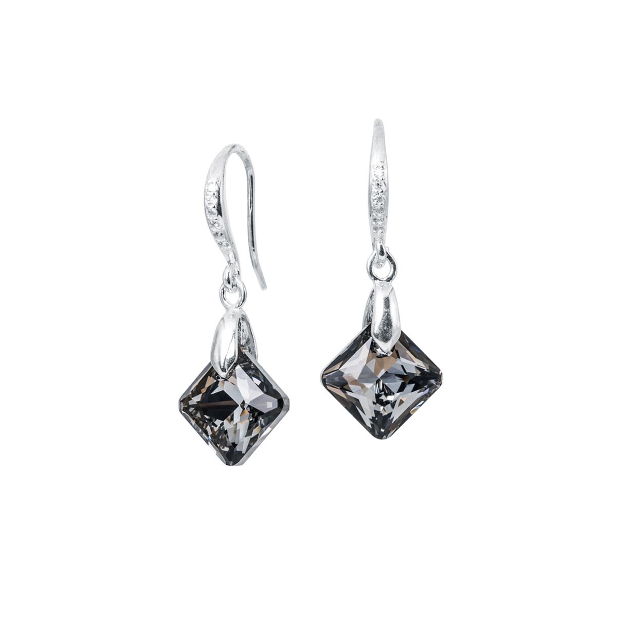 JOYAS MONTERO - Aros Cristina Plata 925 creado con cristales de Swarovski® Silver Night