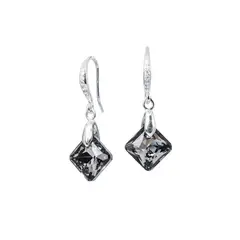 JOYAS MONTERO - Aros Cristina Plata 925 creado con cristales de Swarovski® Silver Night