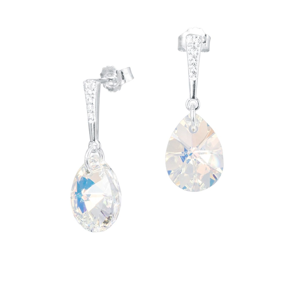 JOYAS MONTERO - Aros Encanto Plata 925 creado con cristales de Swarovski® Aurora Boreal