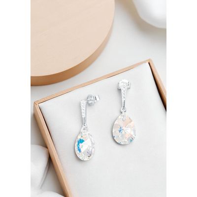 Imagen 2 del producto Aros Encanto Plata 925 creado con cristales de Swarovski® Aurora Boreal