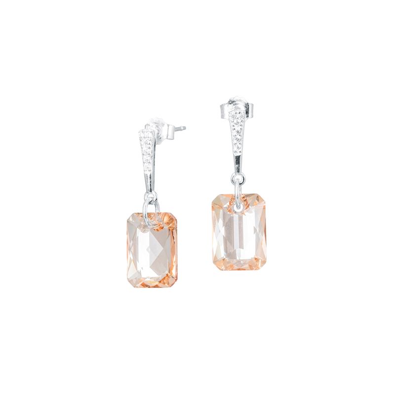 JOYAS MONTERO - Aros Estefanía Plata Italiana 925 y Cristales Genuinos Golden Shadow