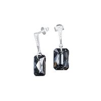 Aros Estefania Plata 925 creado con cristales de Swarovski® Silver Night
