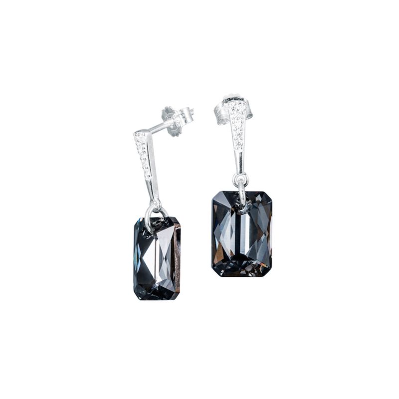 JOYAS MONTERO - Aros Estefania Plata Italiana 925 y Cristales Genuinos Silver Night
