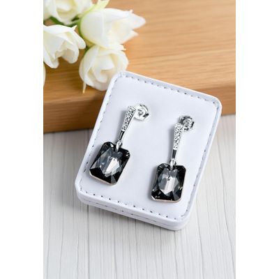 Imagen 2 del producto Aros Estefania Plata 925 creado con cristales de Swarovski® Silver Night