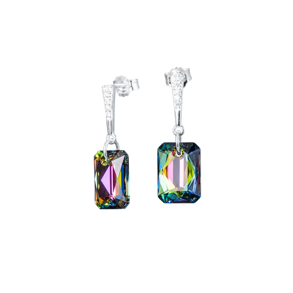 JOYAS MONTERO - Aros Estefania Plata 925 creado con cristales de Swarovski® Vitral Medium