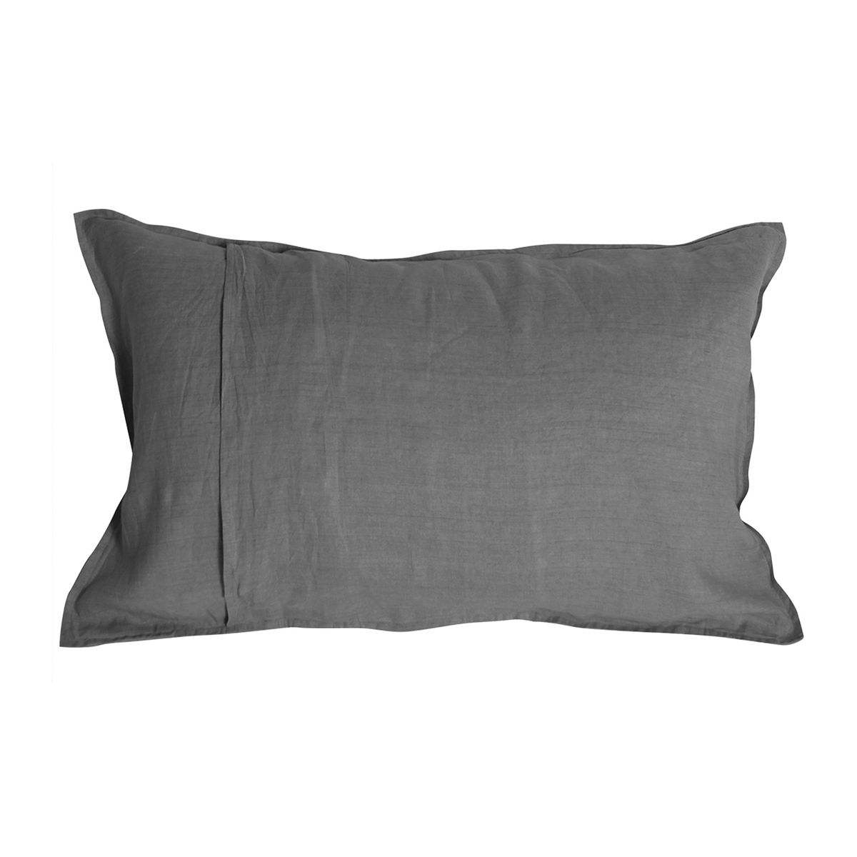 NATURALINO - Set 2 Fundas de Almohada Lino - 50x70 cm - Gris Oscuro - Naturalino