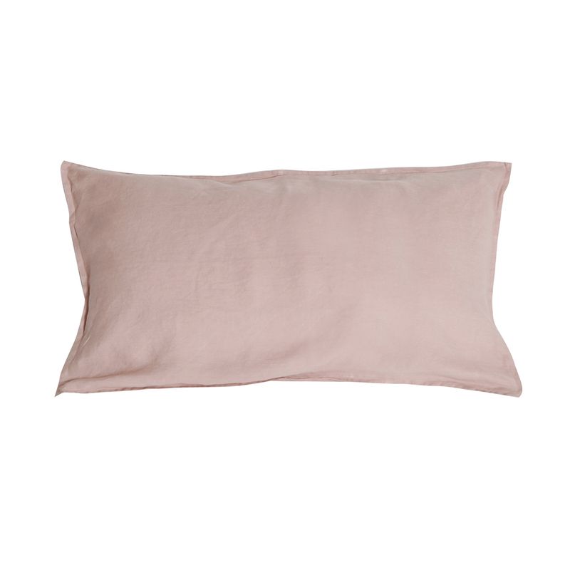 NATURALINO - Funda de Almohada Lino - King 50x90 cms - Rosa - Naturalino