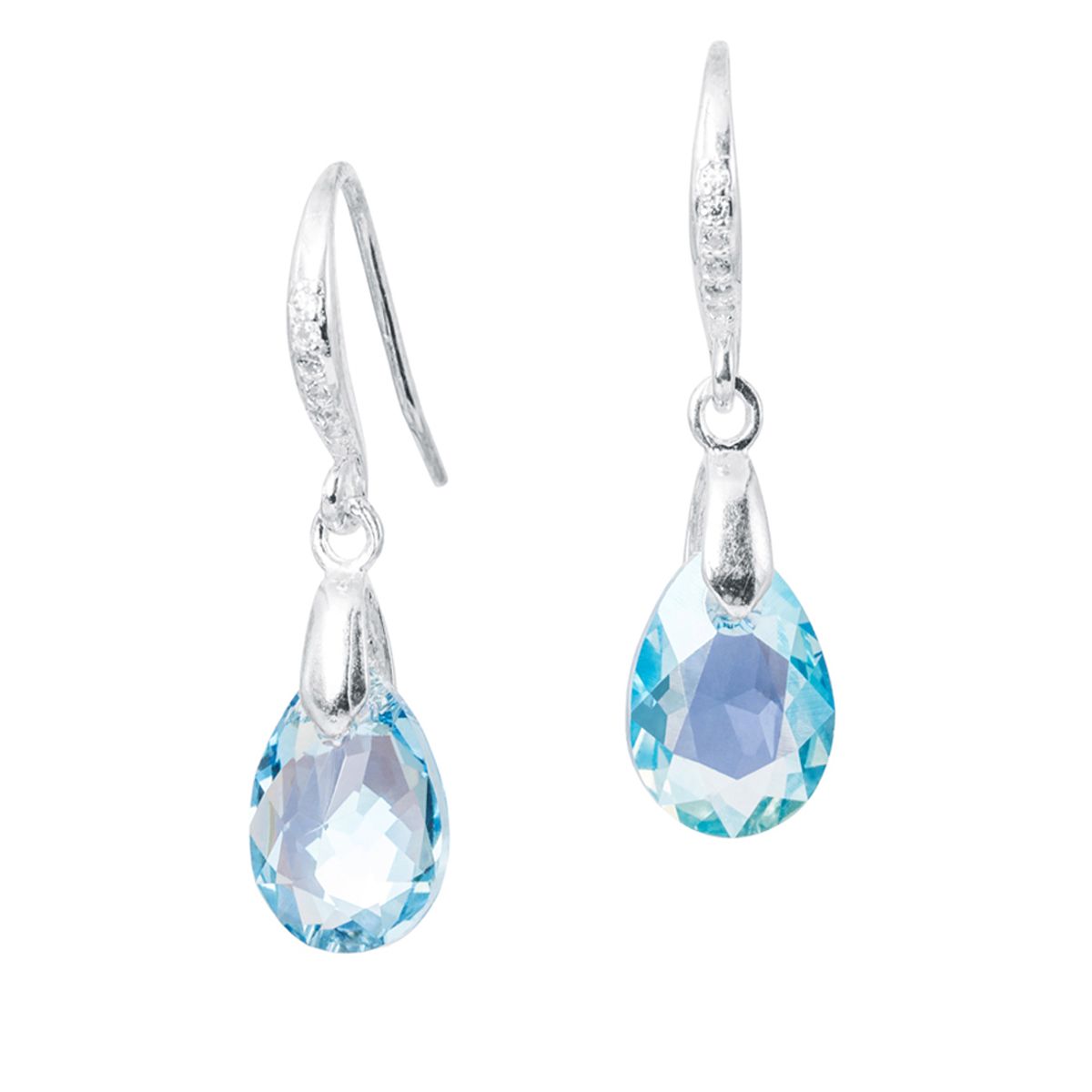 JOYAS MONTERO - Aros Gota de Luz Plata 925  creado con cristales de Swarovski® Aquamarine