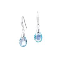 Aros Gota de Luz Plata 925 creado con cristales de Swarovski® Aquamarine