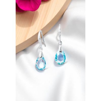 Imagen 2 del producto Aros Gota de Luz Plata 925 creado con cristales de Swarovski® Aquamarine