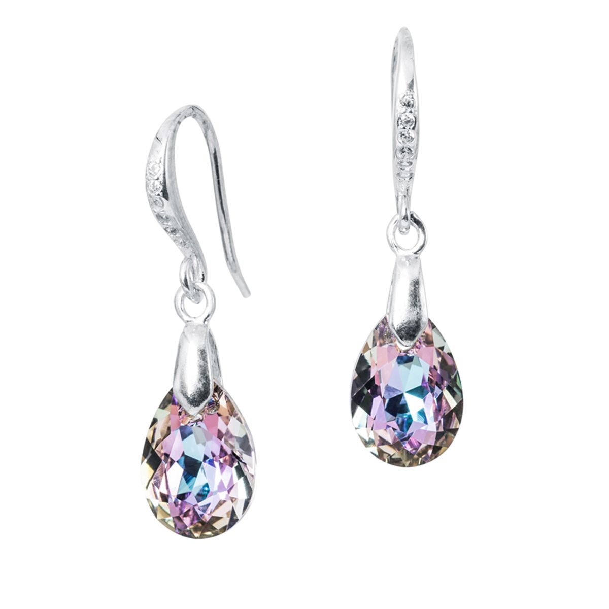 JOYAS MONTERO - Aros Gota de Luz Plata 925  creado con cristales de Swarovski® Vitral Light
