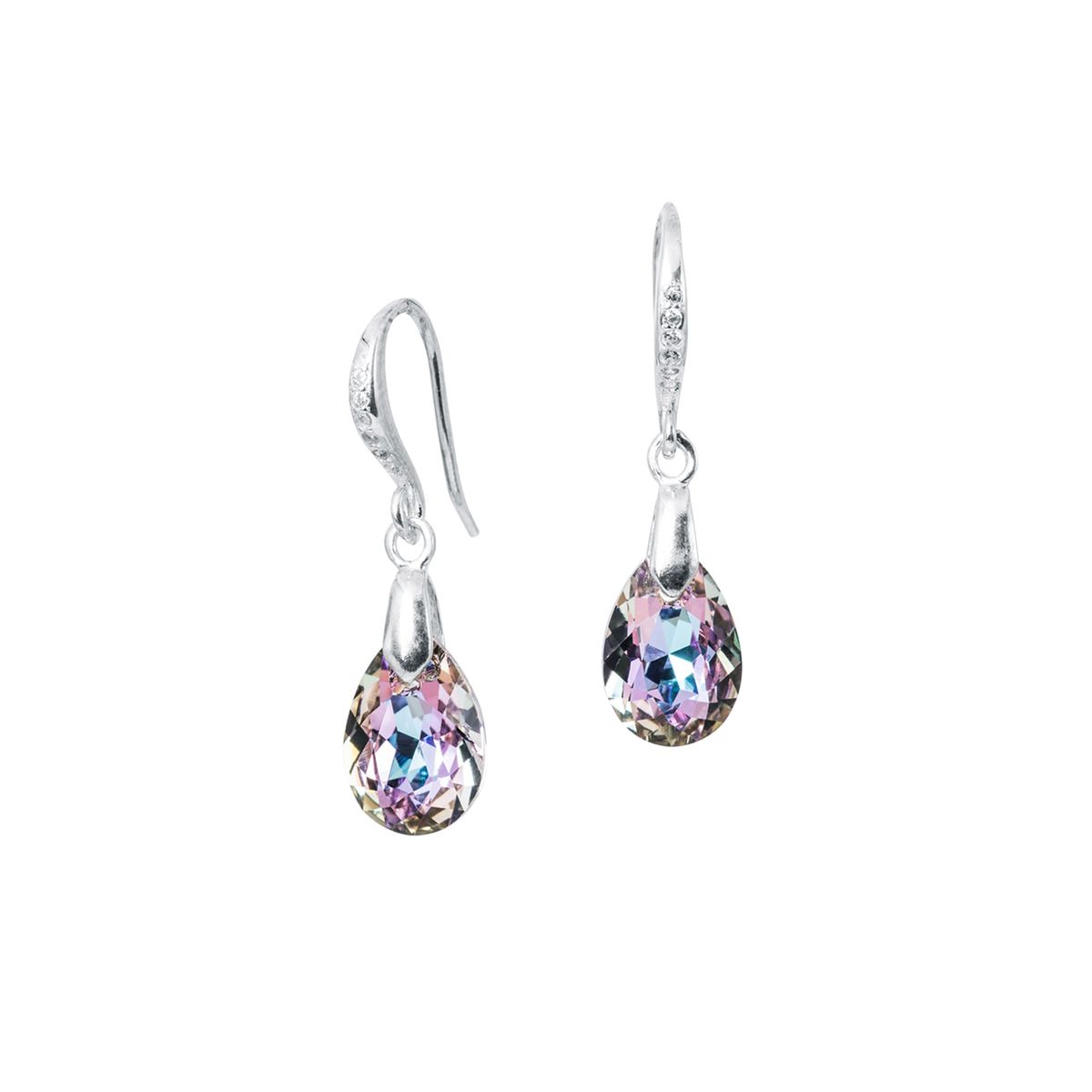 JOYAS MONTERO - Aros Gota de Luz Plata 925  creado con cristales de Swarovski® Vitral Light
