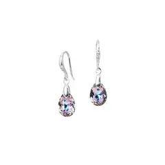 JOYAS MONTERO - Aros Gota de Luz Plata Italiana 925 y Cristales Genuinos Vitral Light