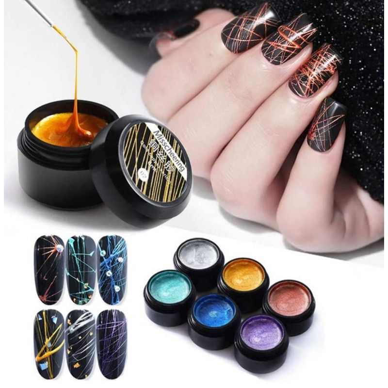 UNIVERSAL - PACK DE 6 ESMALTE GEL DE ARAÑA PARA UÑAS 8 ML