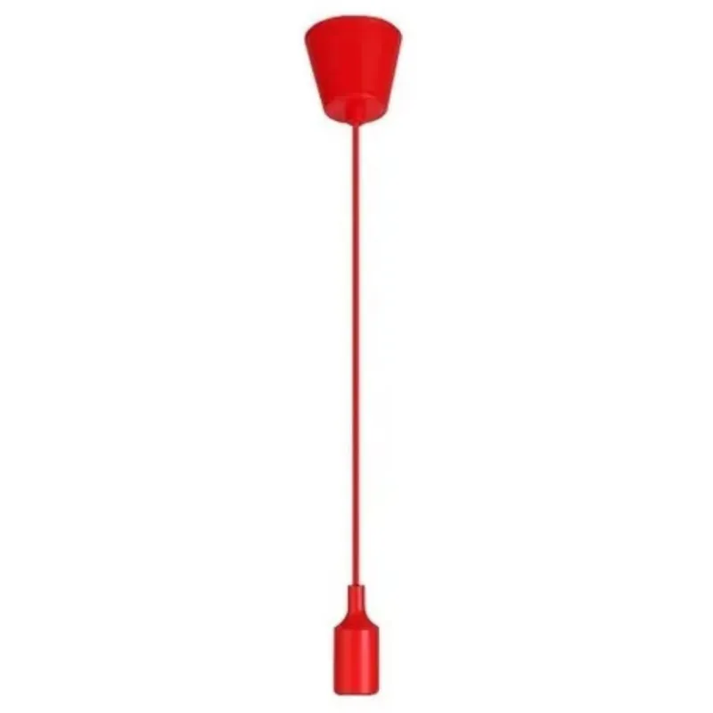 WANT - Soquete Colgante E27 Decorativo Color Rojo Silicona 1 Metro