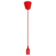 WANT - Soquete Colgante E27 Decorativo Color Rojo Silicona 1 Metro