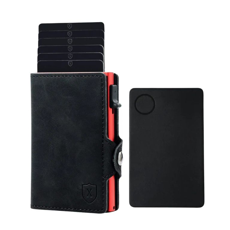 Pack Billetera Tarjetero con Localizador Rojo TALLA UNICA