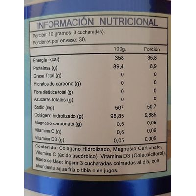 Imagen 2 del producto Colageno Hidroliz + Vitamina C + Vitamina D 300 Grs