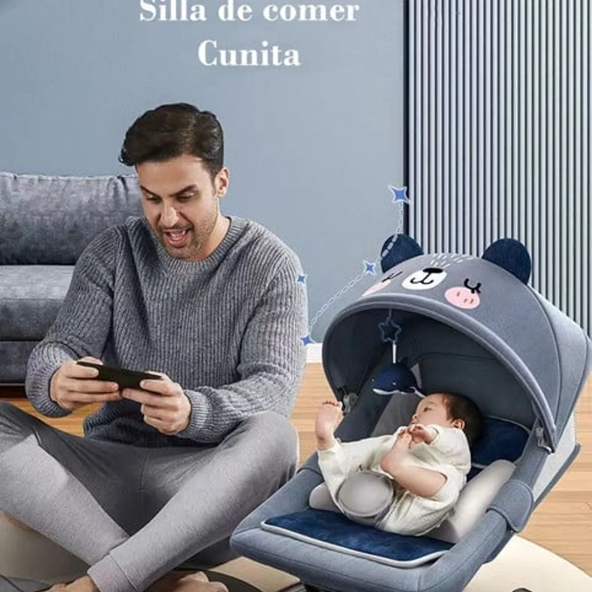 LUBABYCAS - Mecedora Eléctrica Reclinable Bluetooth Lubabycas Rosada