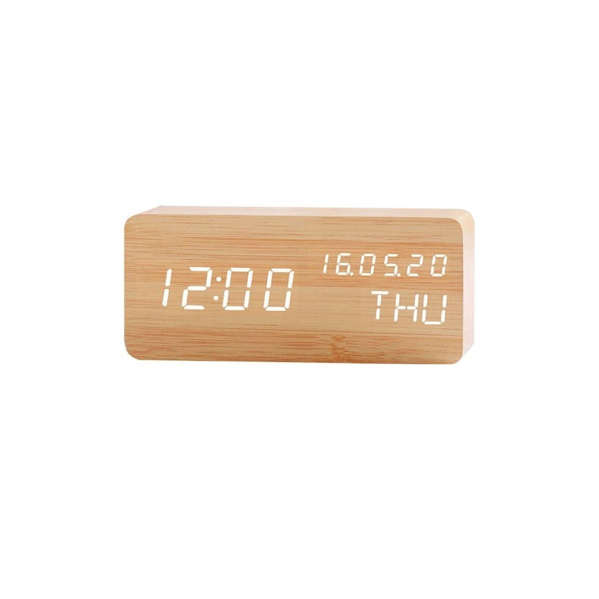 TECNOLAB - Reloj Despertador Digital Led de Madera Tecnolab