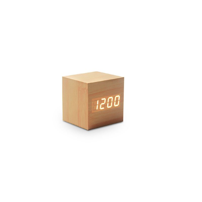 TECNOLAB - Reloj Despertador Digital Led Bloque de Madera Tecnolab