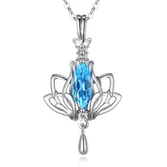 GENERICO - Collar flor de loto plata 925 joyas mujer regalo