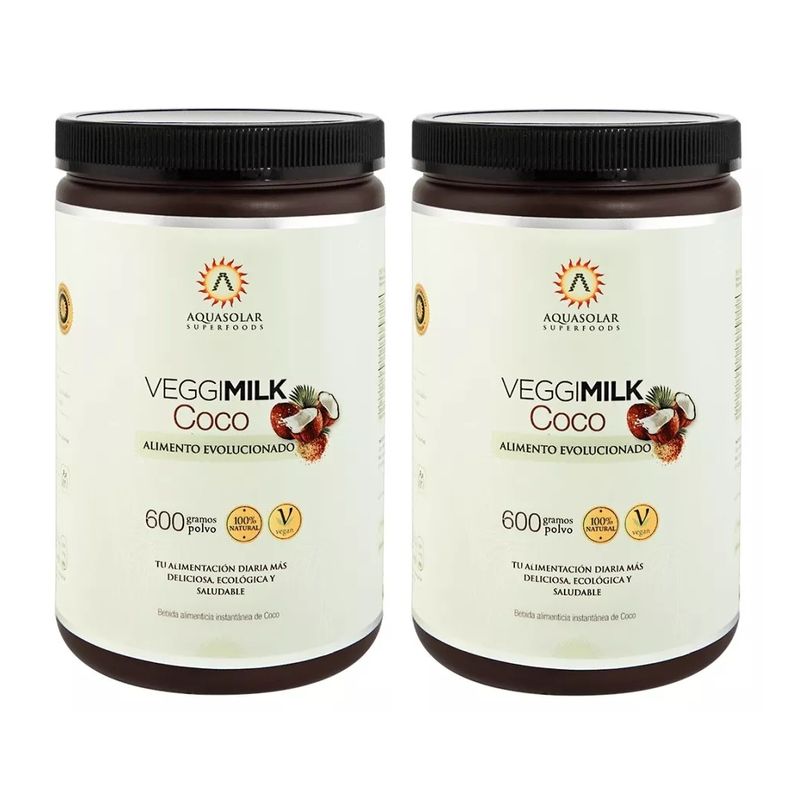AQUASOLAR - Leche de Coco Veggimilk 2x600 Grs para 30 Litros