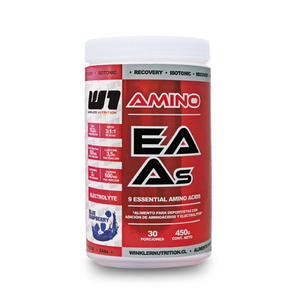 WINKLER NUTRITION - Aminoácidos Esenciales EAAs  BCAAs  Electrolitos Blue Raspberry 450g